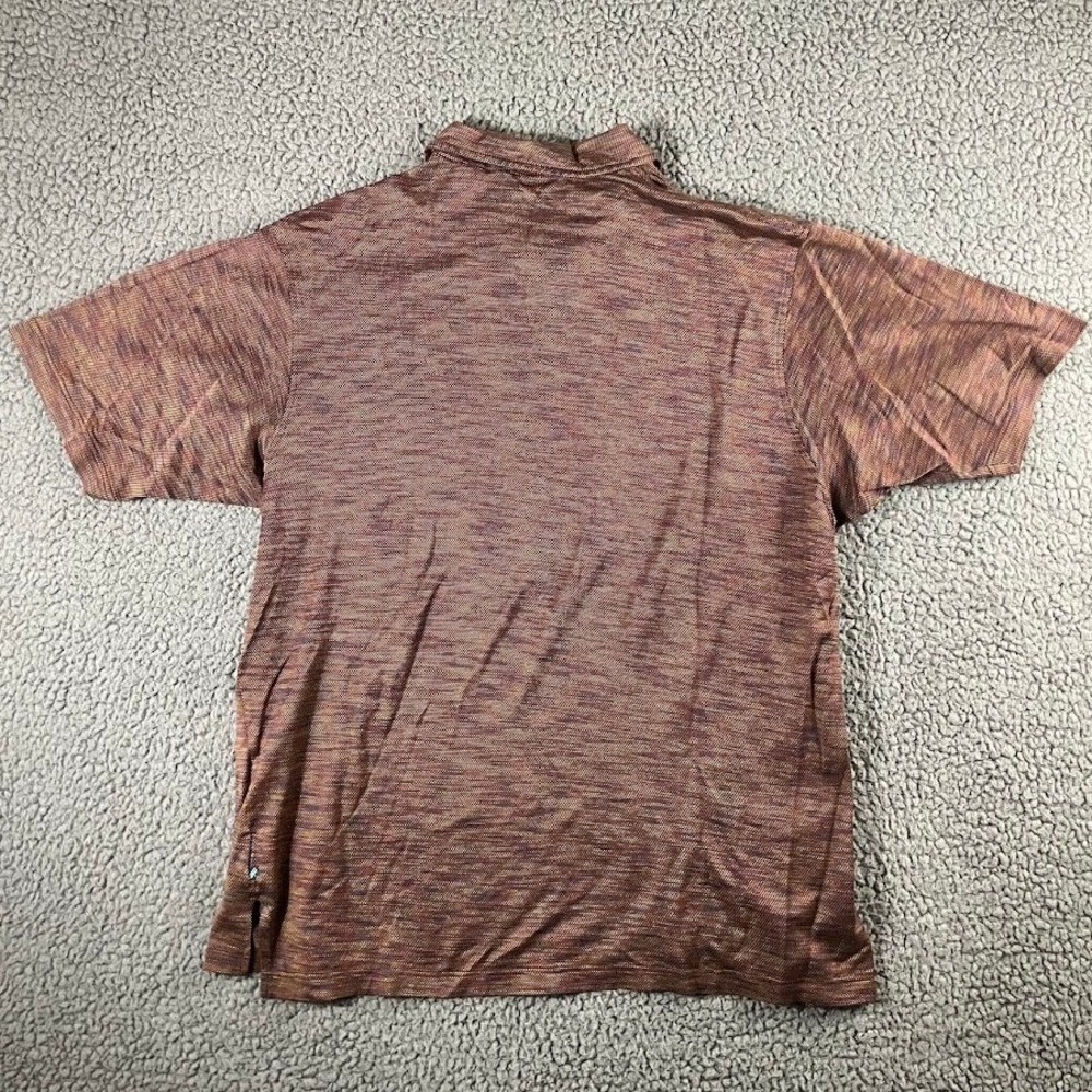 Como Sport Mens Large Polo Shirt Made in Italy Double Mercerized Cotton Burgundy - Picture 3 of 9